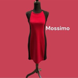 WOMENS SIZE SMALL PETITE RED AND BLACK SLEEVELESS MOSSIMO DRESS GENTLY WORN